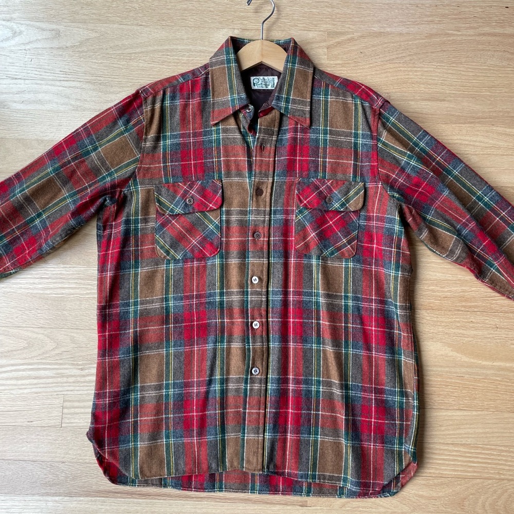 PENFIELD Wool Button Down Plaid Shirt Size Large In Excellent Condition